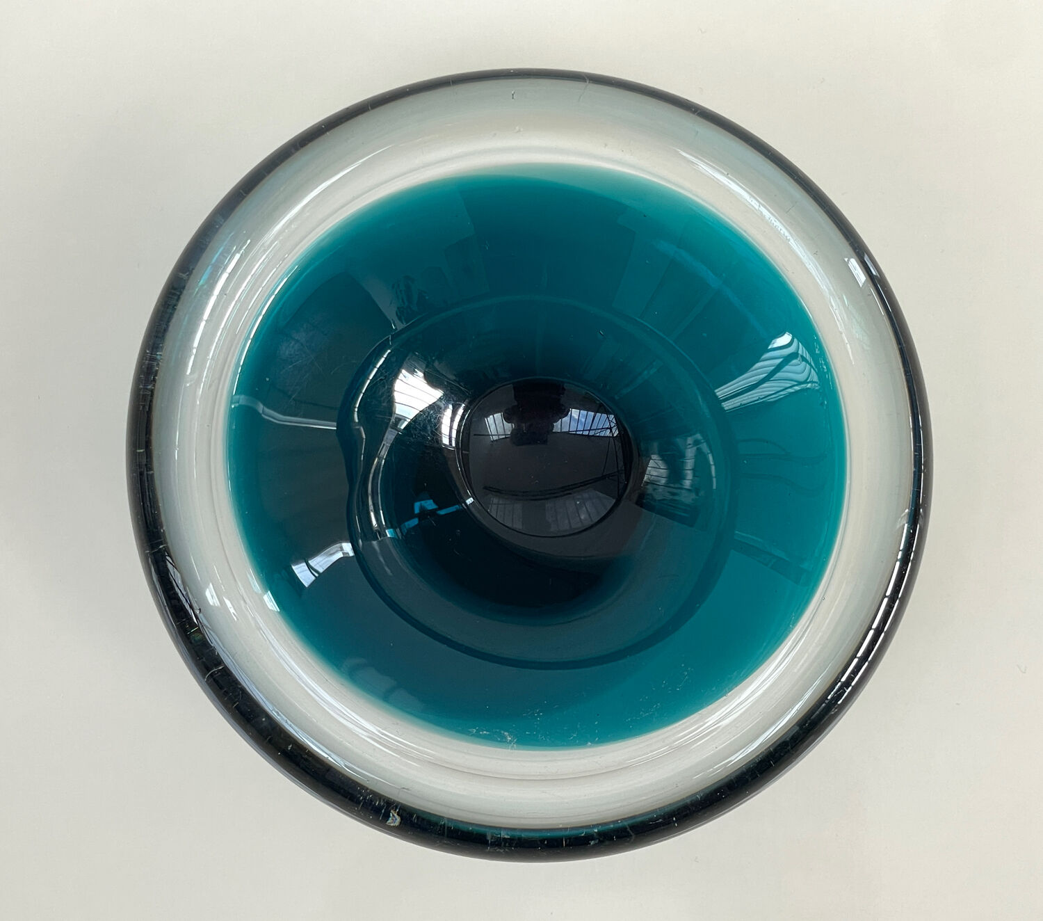 Scandinavian blue sommerso glass catchall – vintage design from the 1960s.