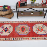 3x7 short vintage oushak runner rug