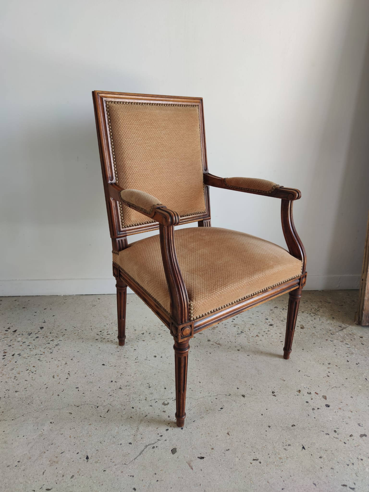 Louis XVI Jacob style armchair beige trim