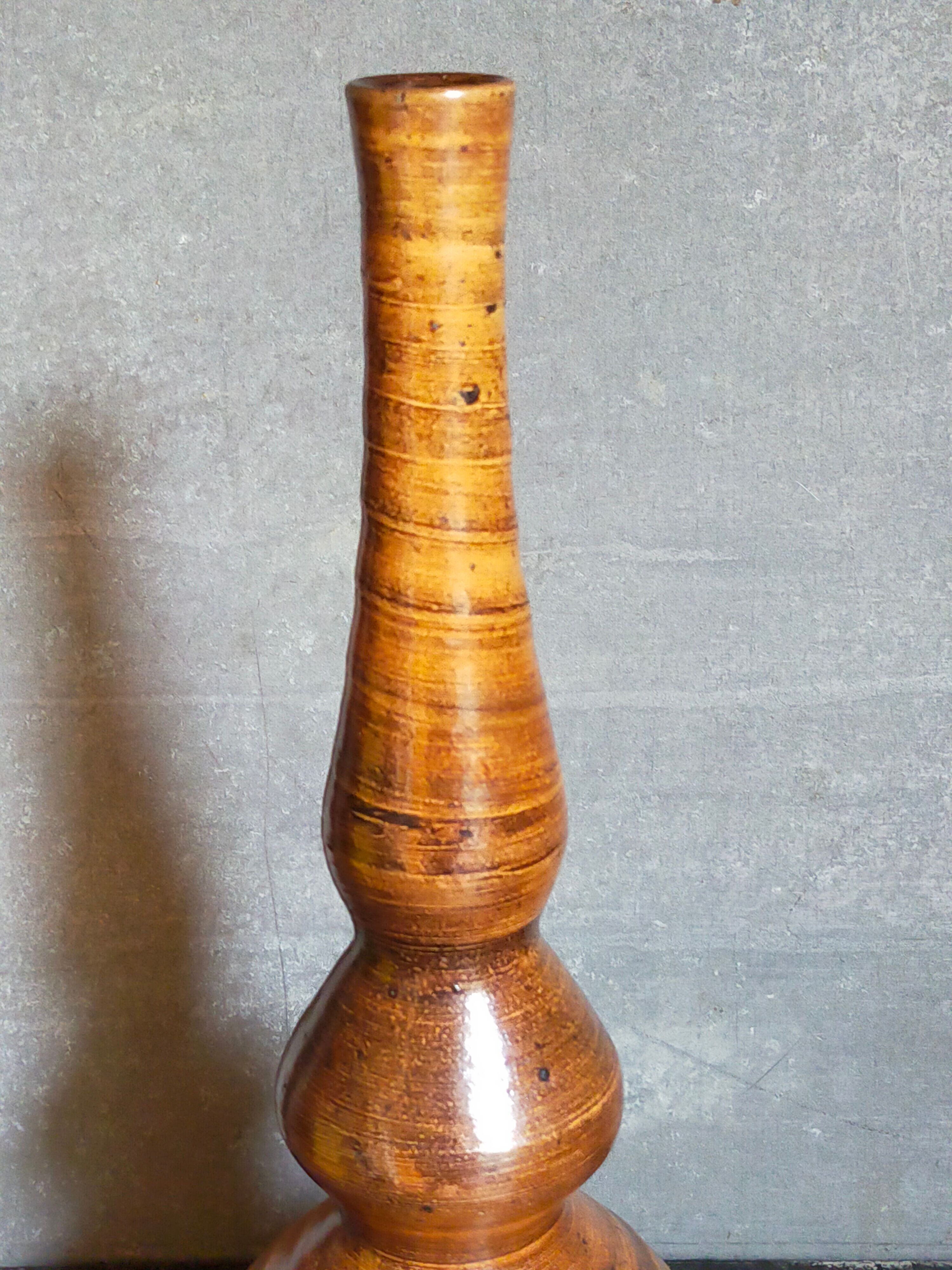 Potter's soliflore vase in vintage glazed stoneware