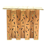 Console table in exotic wood with resin top, 1990s