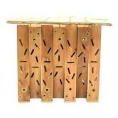 Console table in exotic wood with resin top, 1990s