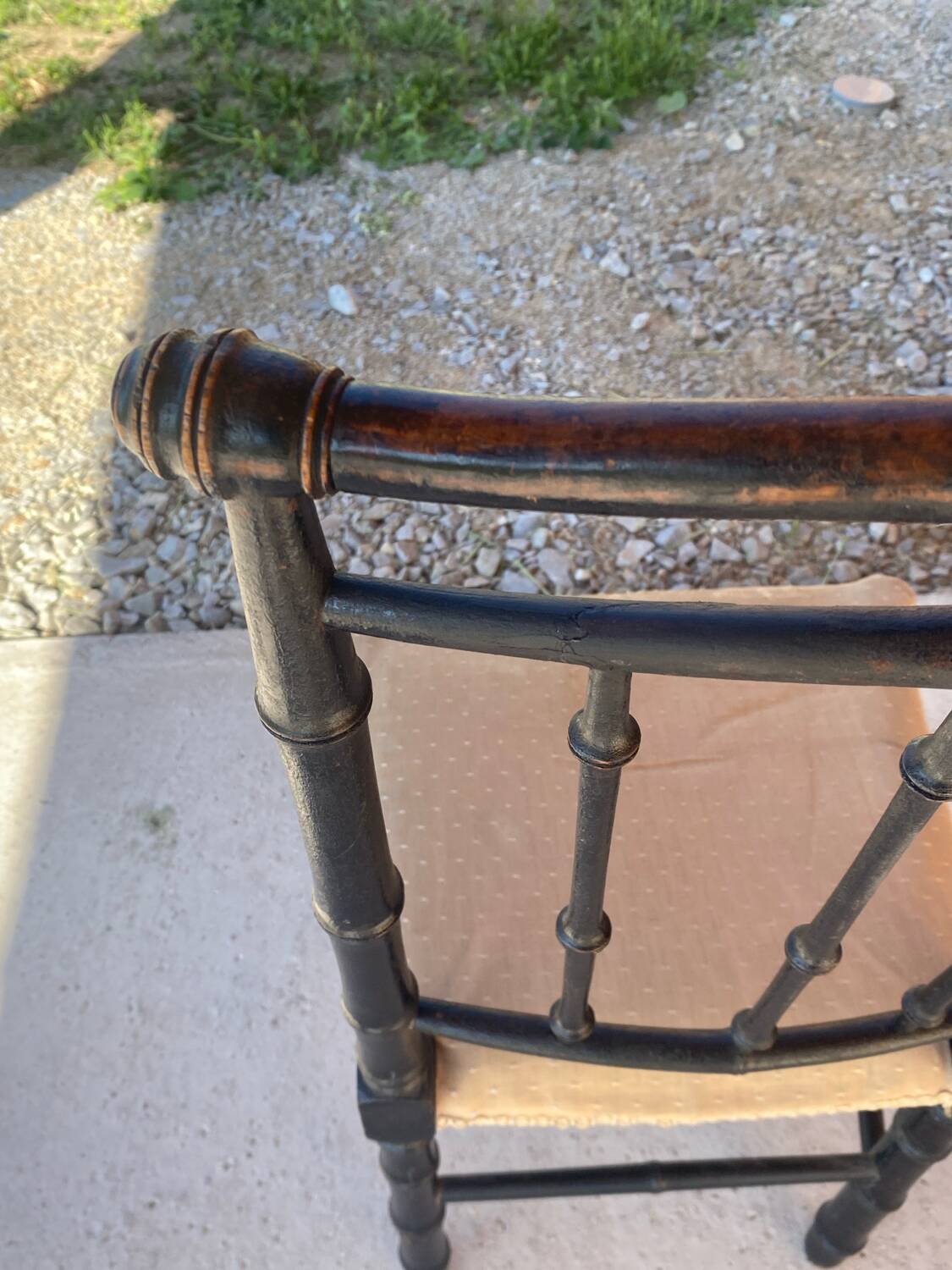 Chaise Napoléon III en bois imitant le bambou