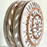 Handcrafted terracotta wall lamp enamelled bordeaux center