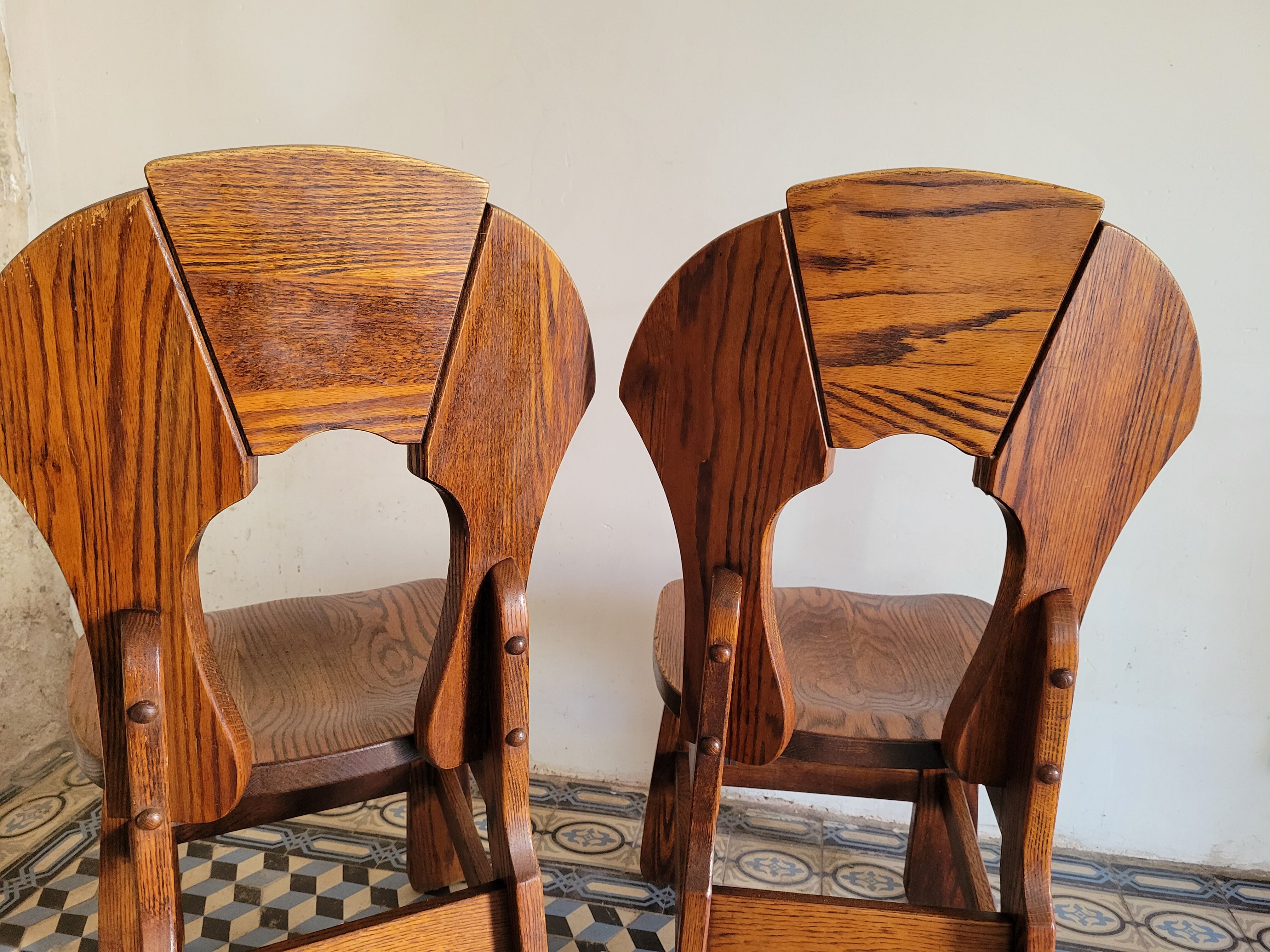 Pair of brutalist chairs