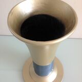 Blue and gold tulip vase in enamelled art deco style / 30s-40s