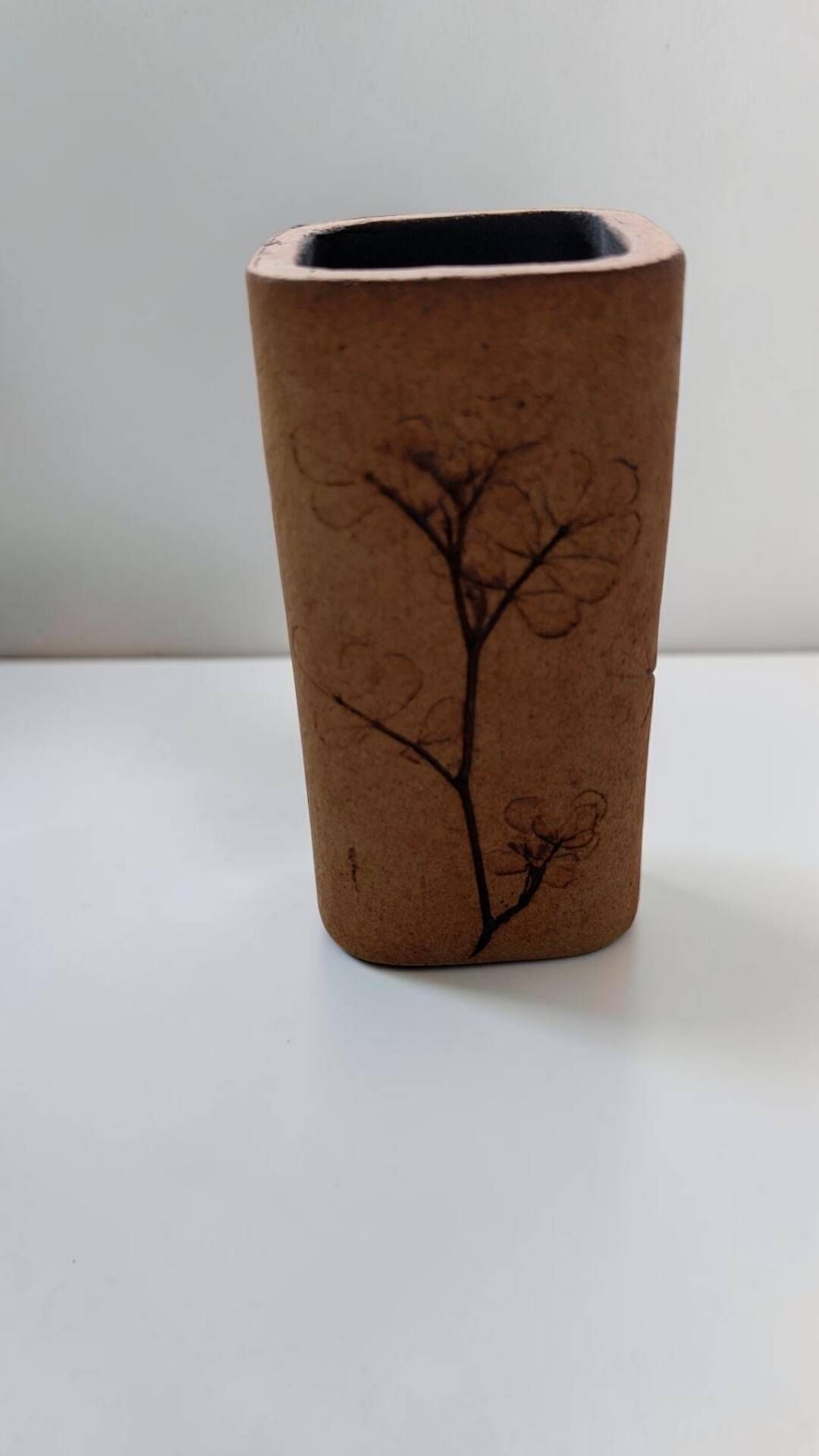 Stoneware vase signed Raymonde Leduc – Vallauris – herbarium decoration – years