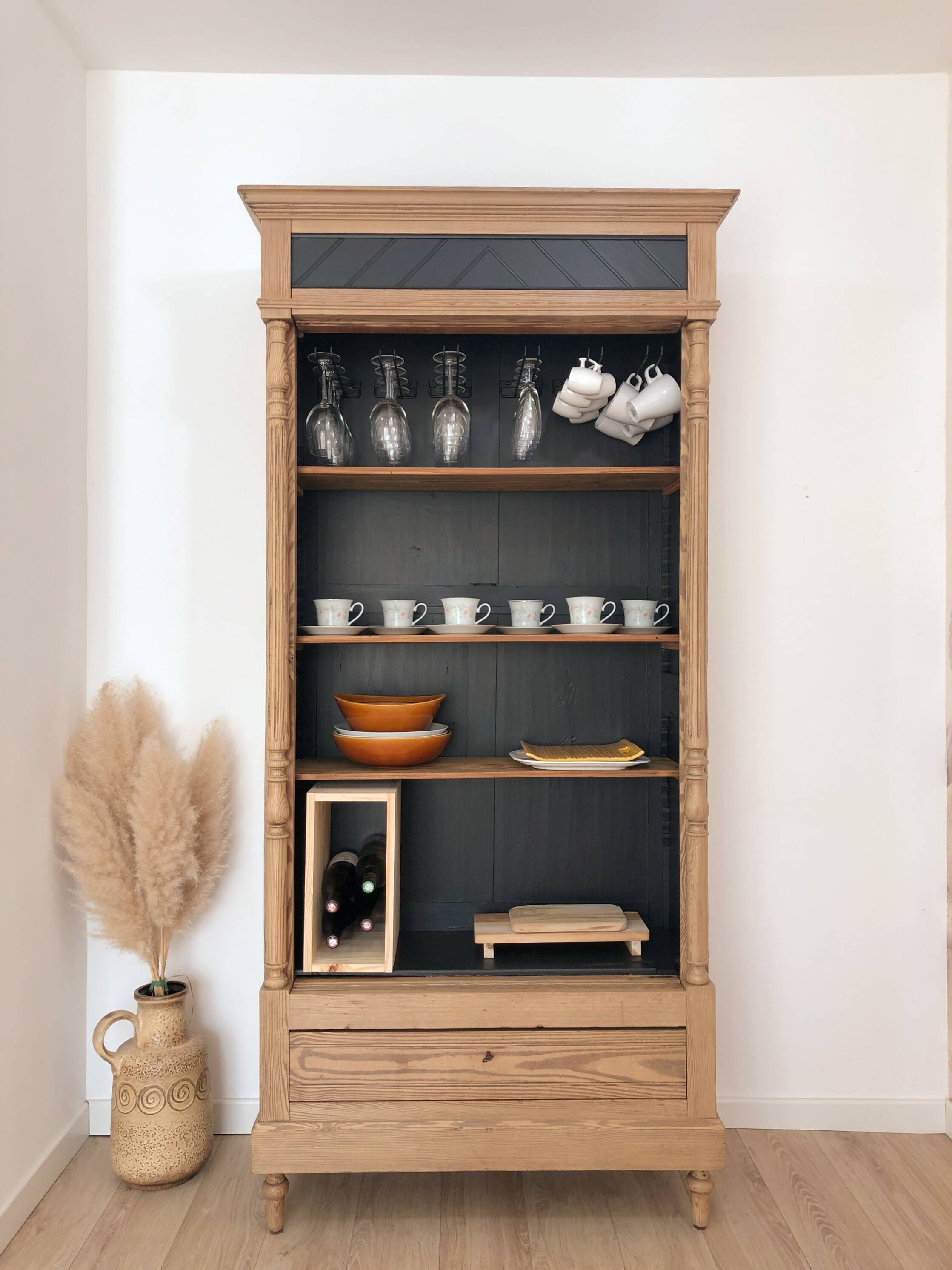 Late 19th/early 20th century solid pine dresser & wine cellar
