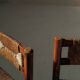Handcrafted chairs in solid pine and woven straw – France, circa 1950