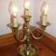 American table lamp 3 brass lights, 1950