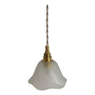 Vintage tulip lamp in frosted glass