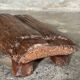 Small stool, footrest in organic blond teak monoxyle wabi-sabi L22