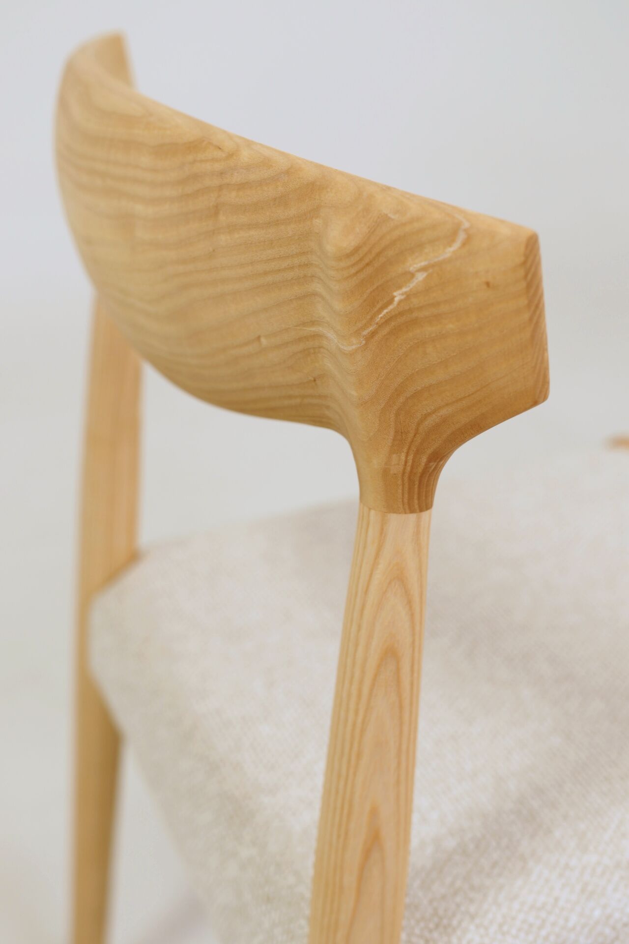 Pair of linen dining chairs