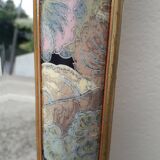 Large vintage beveled mirror (112x39cm)