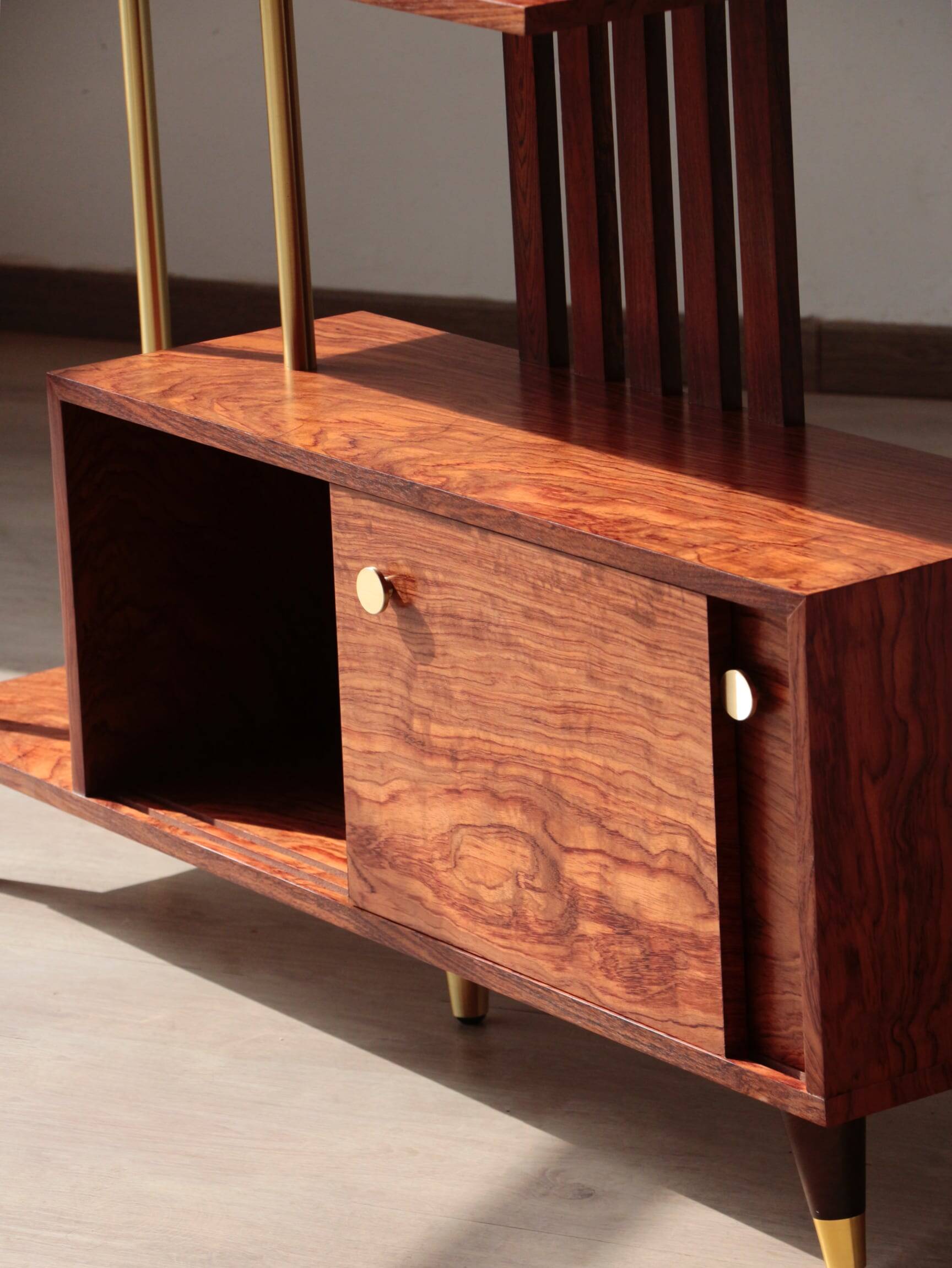 Illuminated Room Divider - Rosewood & Brass