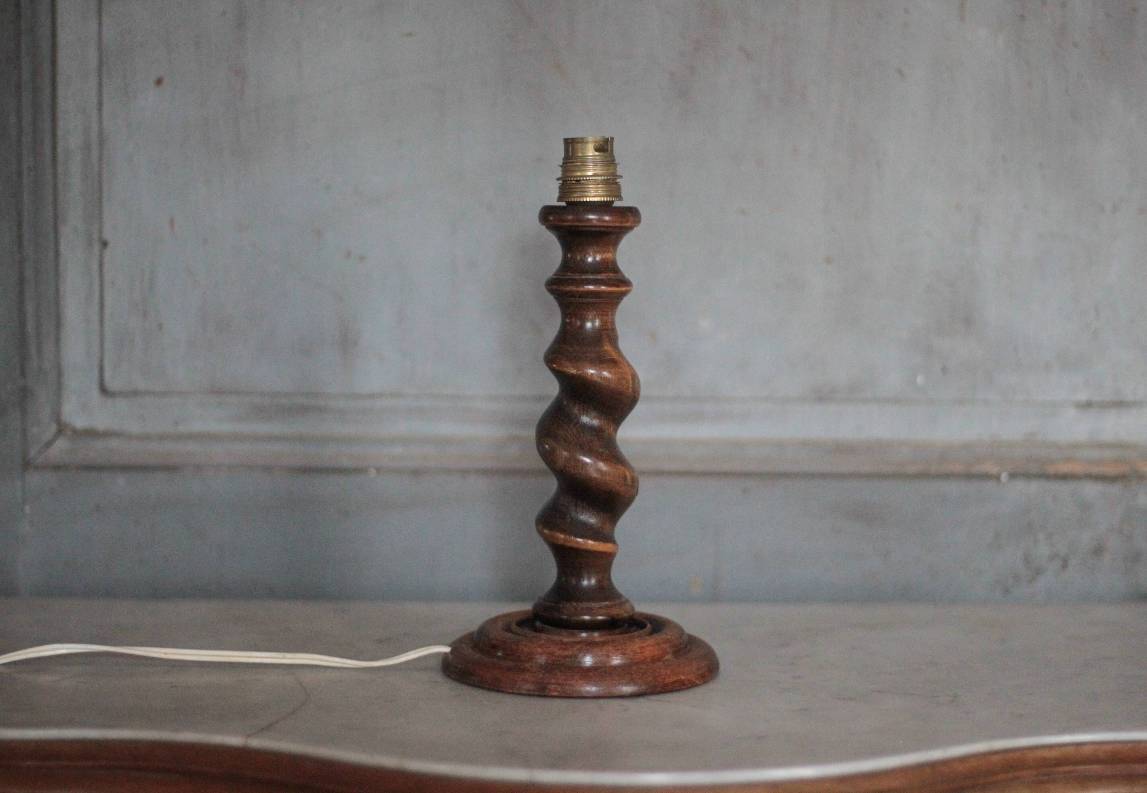 Turned wood lamp base, wooden lamp, table lamp, bedside lamp