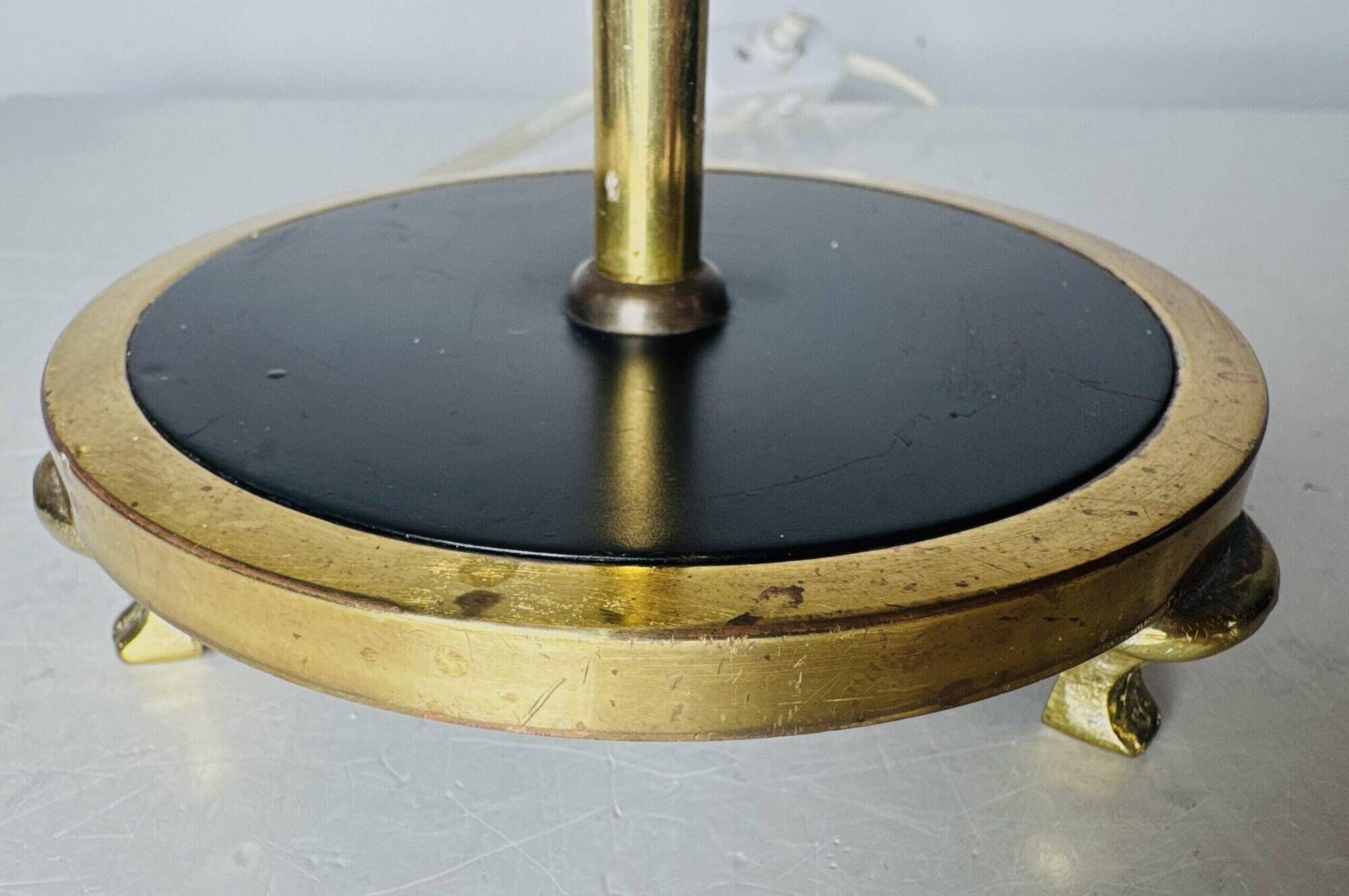 Model 332 Table Lamp In Brass And Natural Fibre By Eae, Sweden 1950S