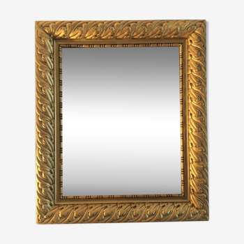 Miroir bois doré 58 cm x 50 cm ancien