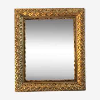 Mirror gilded wood 58 cm x 50 cm old