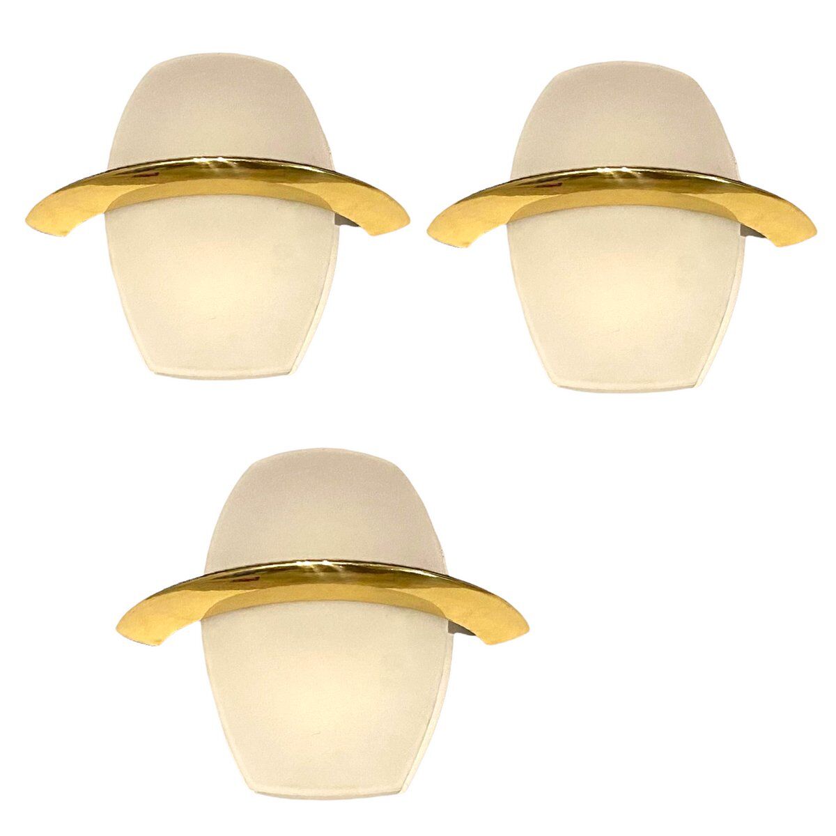Mid-Century Italian Satinated Glass Sconces, Set of 3