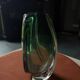 Transparent green crystal vase from Val Saint Lambert.