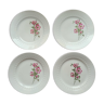 4 assiettes plates vintage Kahla motif roses