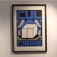 Pink "Cul Carré" poster, 70x50 cm, hand-printed numbered screen print