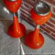 2 ashtrays 70' tulip vintage orange 50 cm