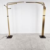 Lampadaires réglables par Goffredo Reggiani en laiton, Italie, années 1970
