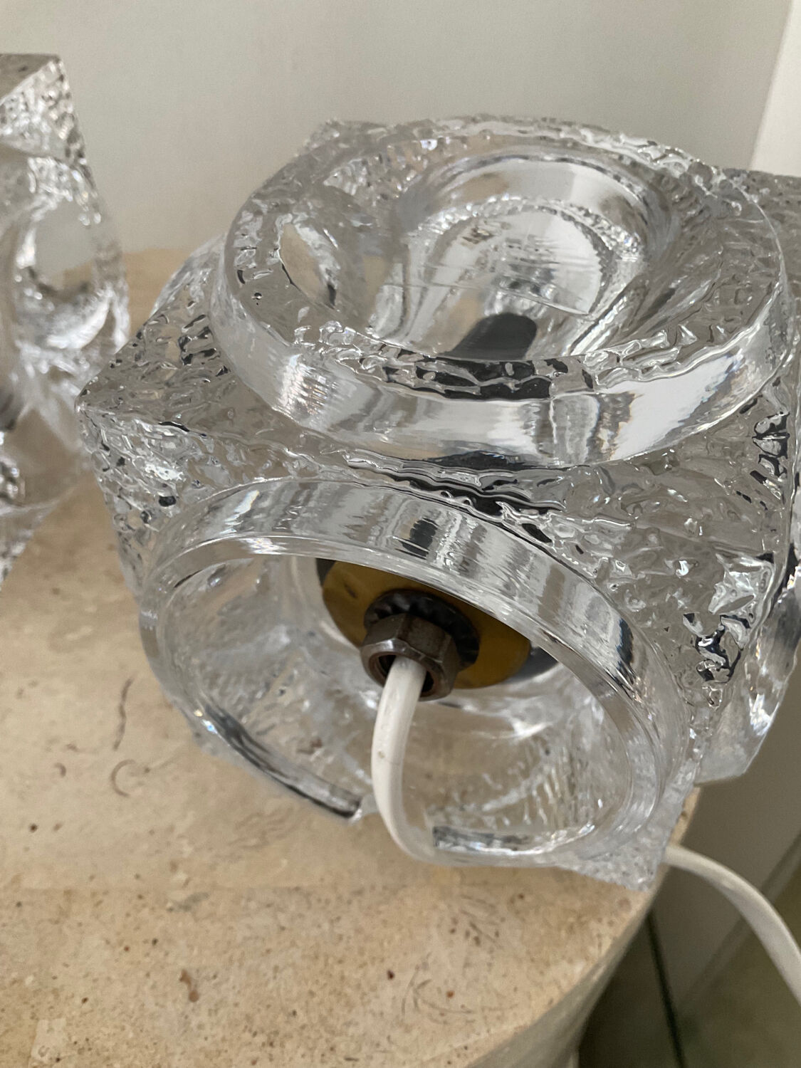 Pair of Ice Cube lamps by Peill & Putzler 70s