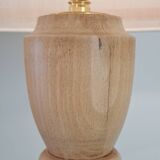 Light wood floor lamp with Art Deco wooden shelf