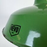 Industrial Green Enamel Factory Pendant Lamp from Revo, 1950s