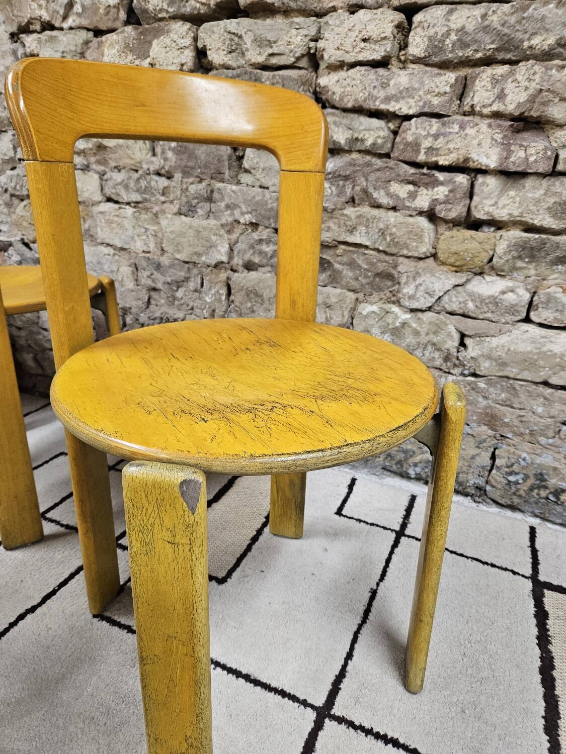 Lot of vintage bruno rey 1970" chairs