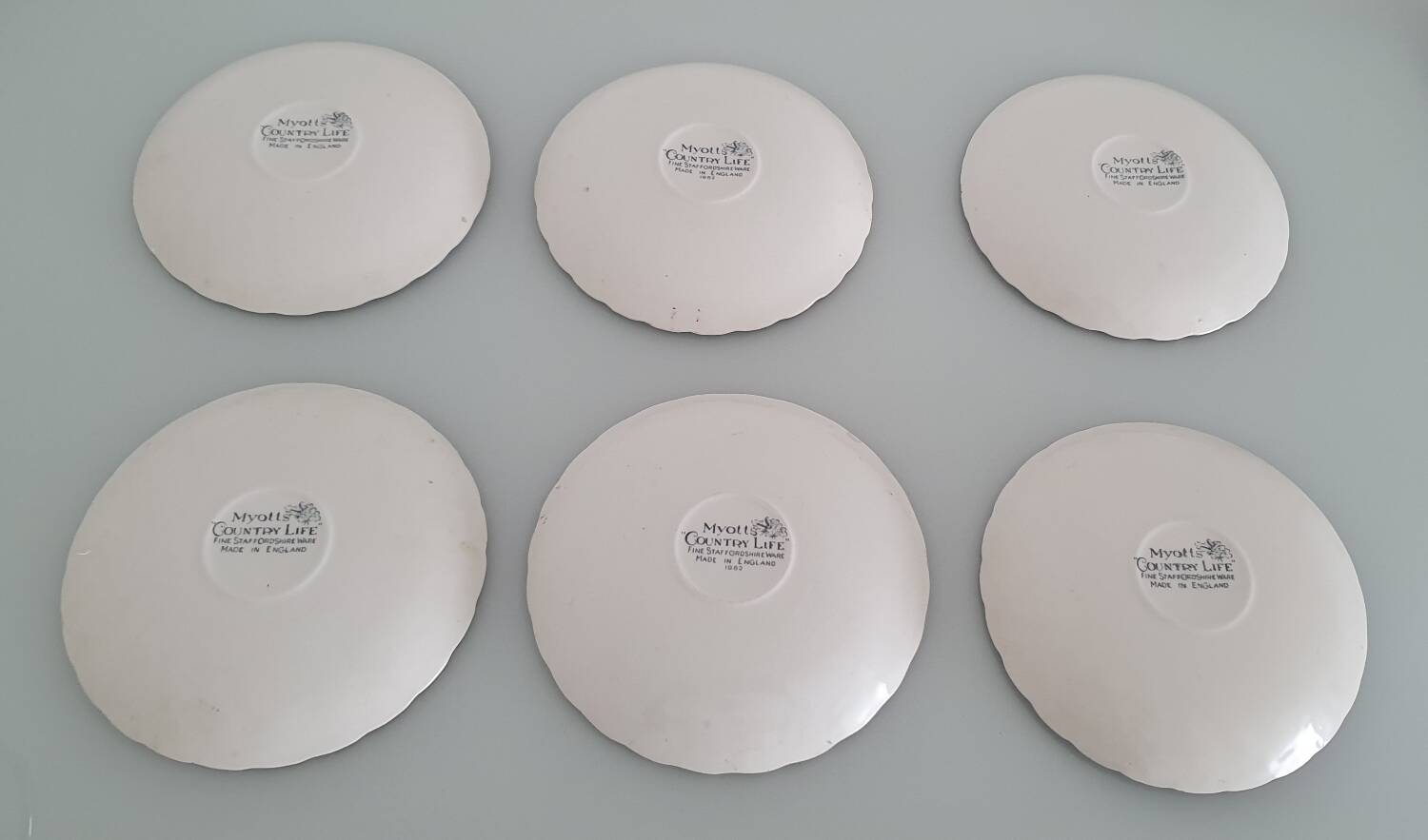 Myotts Country Life Set of 6 Cups and Saucers - England