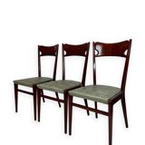 Chaises de salle à manger en bois de hêtre aux tons verts, années 1950