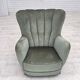 1960s, Danish highback relax chair, furniture velour, ash wood.