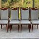 8 chaises scandinaves style italien 1950 bois et cuir blanc
