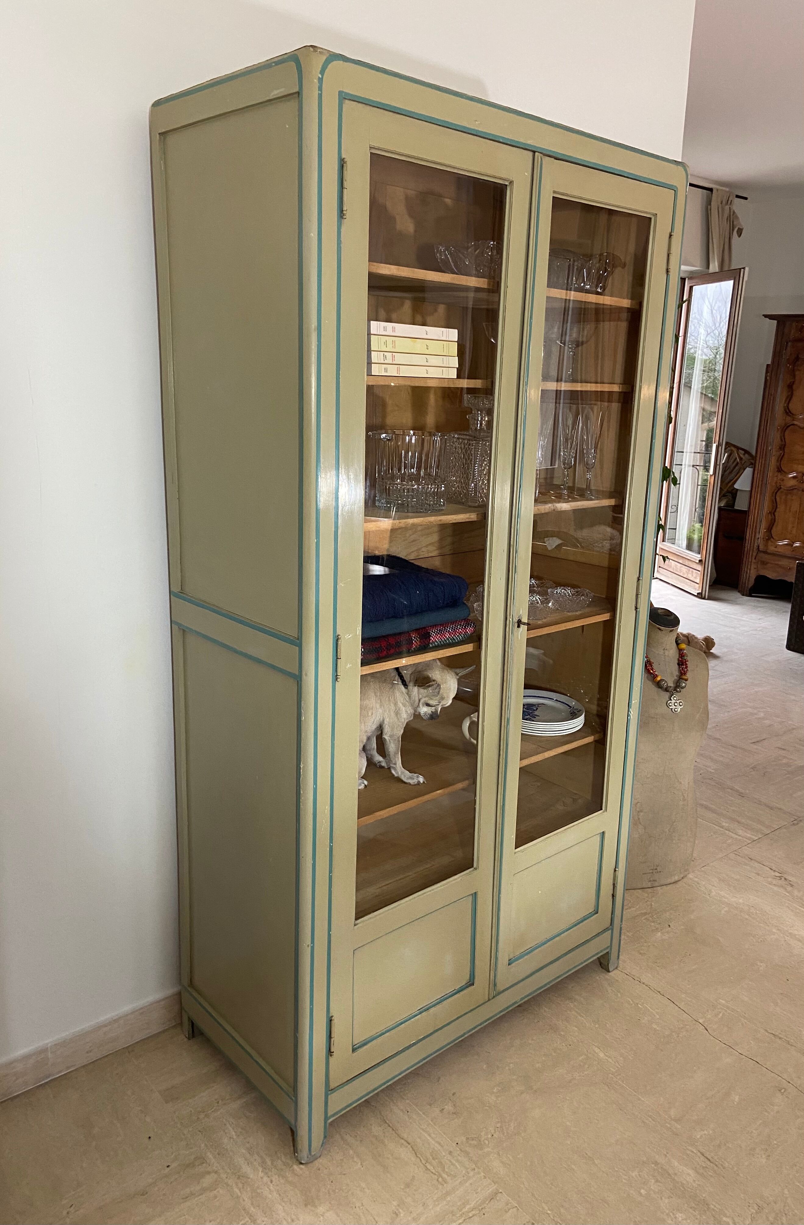 Glass-glazed Parisian wardrobe 1950