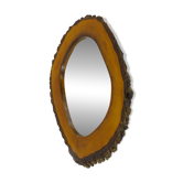Wall mirror tree trunk in walnut, Carl Aubock modernist style, Austria, 1950s.