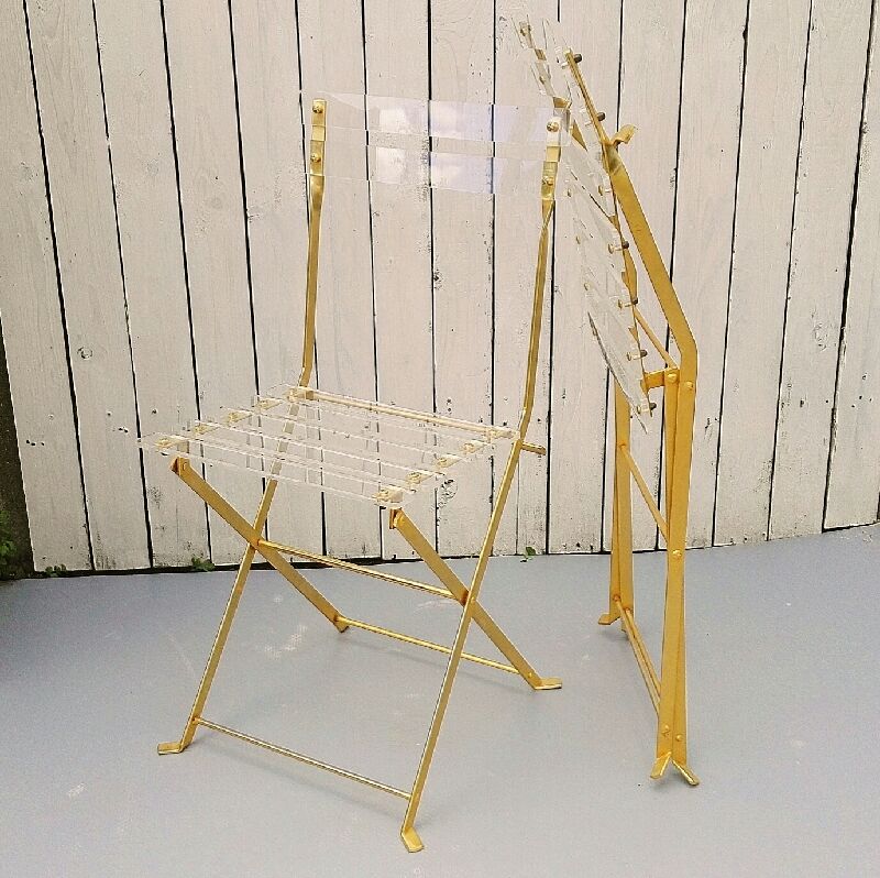 Pair of chairs in methcrylate Yonel Lebovici - Bernard Berthet (No.2)