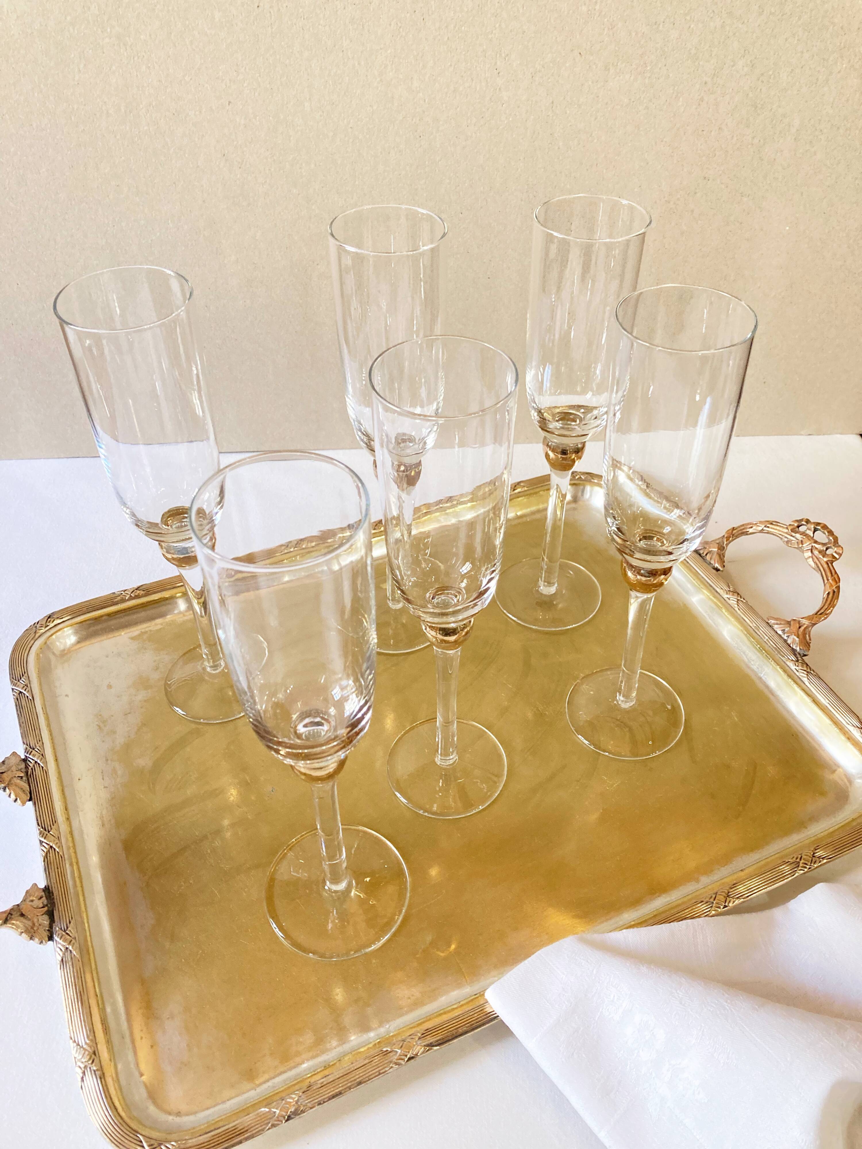 Glass champagne flutes