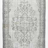 Tapis vintage classique 5x9 nuances de gris et de marron, 150x278 cm