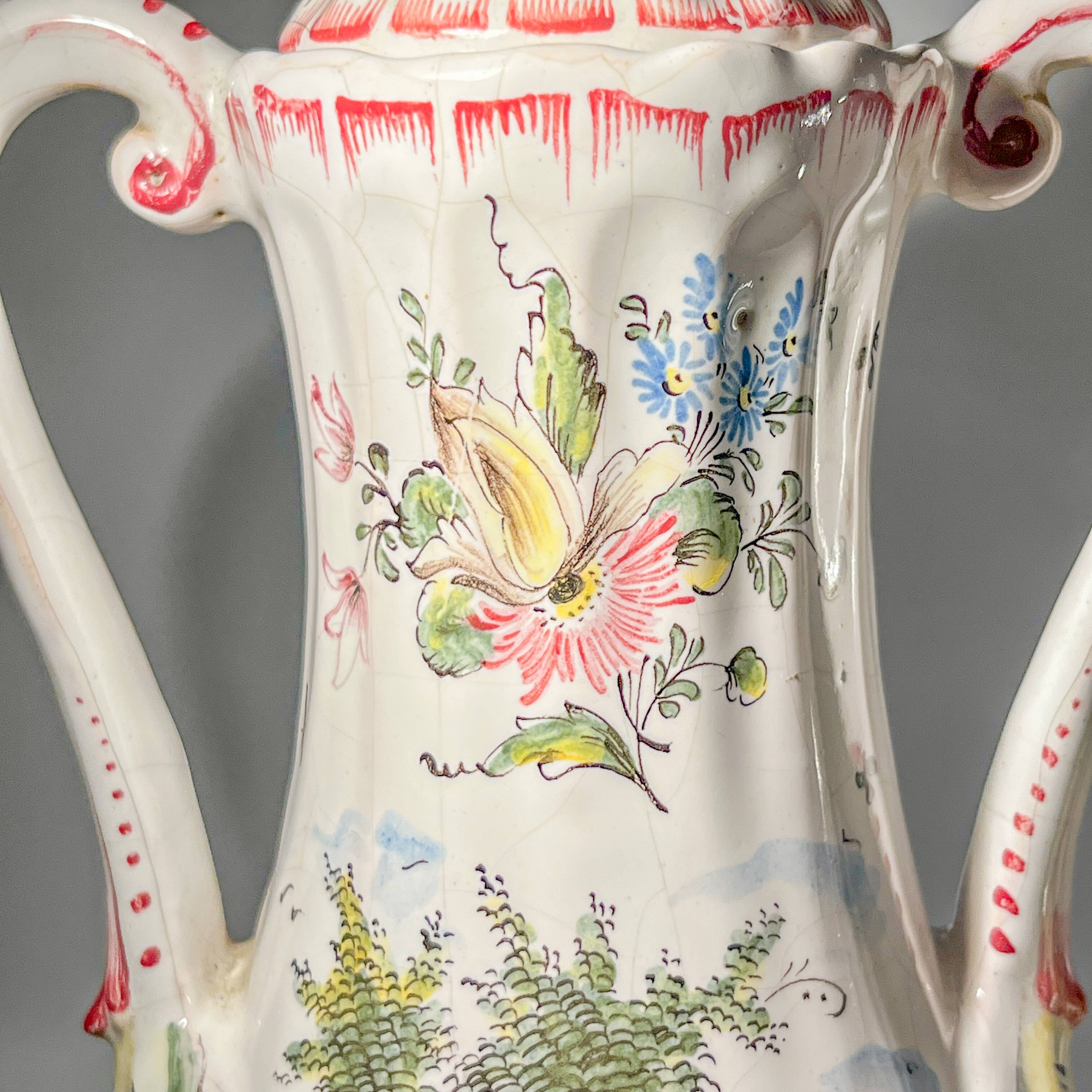 Pair of vases, Marseille earthenware factory, Joseph Gaspard Robert