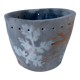 Signed ceramic pot with plant decoration