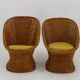 1960s Pair of Rattan Lounge Chairs , Italy