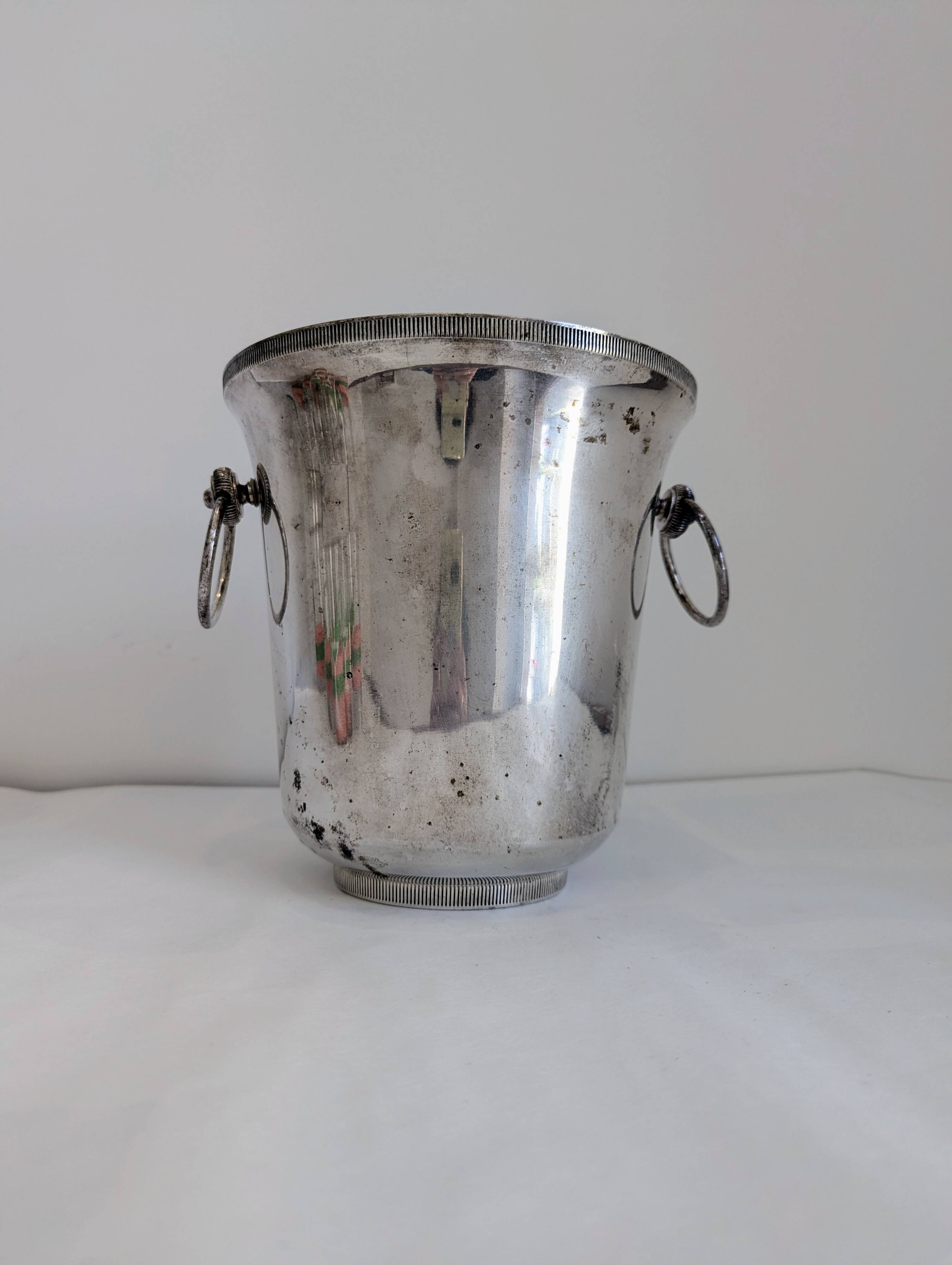 Vintage silver metal champagne bucket
