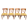 4 Matignon chairs by René Trotel in solid cherry wood and yellow fabric from the 1960s.