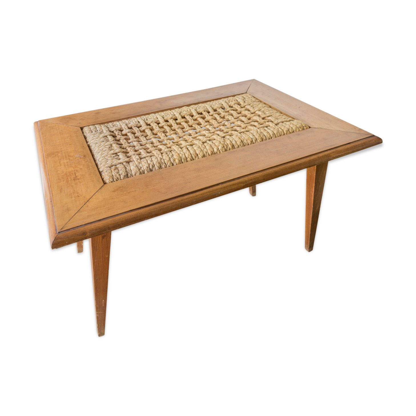 Table basse bois et corde 1950