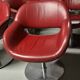 Lot de 4 fauteuils cuir rouge pivotants design contemporain
