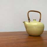 Mid-century ceramic teapot with bamboo handle, 1960s.